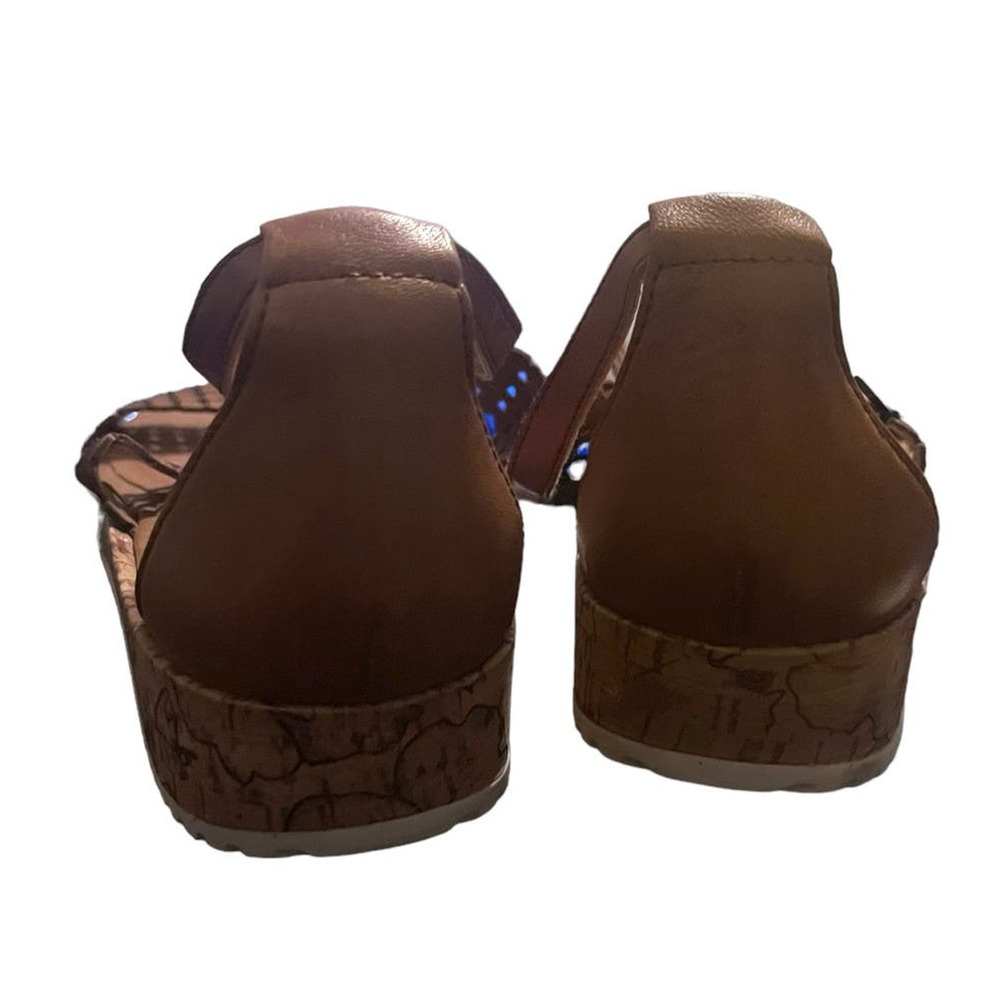 Tan Brown Comfort Sandals with Ankle Strap - Picture 5 of 6